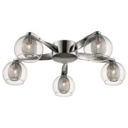 Cannonbury 5 Light Clear Glass Shade Flush Light In Chrome