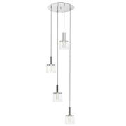 Evita 4 Light Clear Glass Shade Pendant Light In Chrome