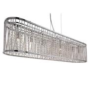 Elise 8 Light Clear Crystal Bar Pendant Light In Chrome