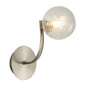 Kettlewell Glass Shade Wall Light In Satin Nickel