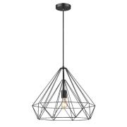 Merton Metal Pendant Light Large In Matt Black