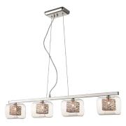 Holland 4 Light Clear Glass Pendant Light In Copper And Chrome