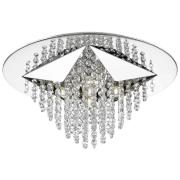 Estela Clear Crystal Droplet Flush Light In Chrome