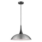 Stamford Satin Nickel Shade Pendant Light In Matt Black