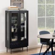 Agoura Wooden Display Cabinet With 2 Doors In Black