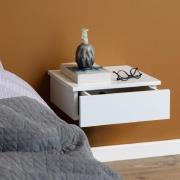 Antigo Wall Hung Wooden Bedside Cabinet With 1 Drawer In White