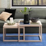 Cardiff Wooden Nest Of 2 Coffee Tables In White Oak