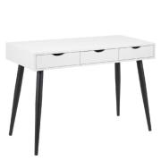 Nephi Wooden Laptop Desk With 3 Drawers In White And Black