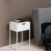 Martin Wooden Bedside Cabinet With 1 Drawer In White