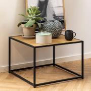 Sparks Wooden Coffee Table Square With Black Metal Frame In Oak