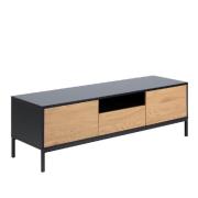 Sparks Wooden TV Stand With 2 Doors 1 Drawer In Oak And Black