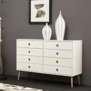 Strafford Wooden Chest Of 8 Drawers In Off White