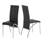 Abilene Black Faux Leather Dining Chairs In Pair