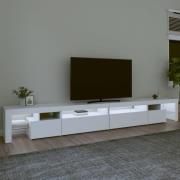 Bowie Wooden TV Stand In White With LED Lights