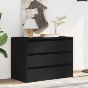 Fontana Wooden Chest Of 3 Drawers In Black