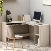 Aberdeen High Gloss Laptop Desk Corner In White