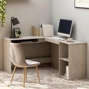 Aberdeen Wooden Laptop Desk Corner In Concrete Grey