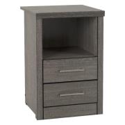 Laggan Wooden Bedside Cabinet With 2 Drawers In Black