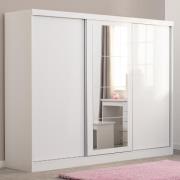 Mack Wooden Sliding Wardrobe With 3 Doors In White Gloss Front