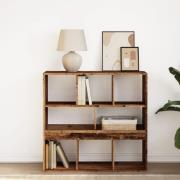 Ames Wooden Bookcase With 8 Compartment In Brown Oak