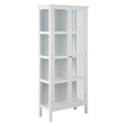 Elkhart Medium Wooden 2 Glass Doors Display Cabinet In White