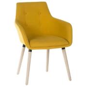 Easton Fabric Home And Office Chair With Oak Legs In Yellow