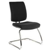 Earlville Fabric Home And Office Chair With Chrome Legs In Black