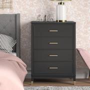 Wantagh Wooden Chest Of 4 Drawers In Black