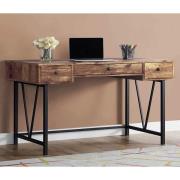 Barco Wooden Laptop Desk With 3 Drawers In Nutmeg And Black