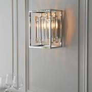 Anaheim Clear Crystal Glass Square Wall Light In Chrome