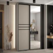 Delta Mirrored Wardrobe With 2 Sliding Doors In Cashmere