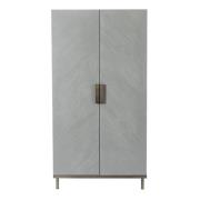 Lucy Wooden Wardrobe With 2 Doors In Grey Oak