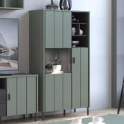 Arthur Wooden Display Cabinet With 3 Doors In Green Grey