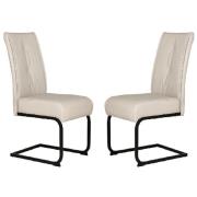 Decatur Natural Leather Dining Chairs With Black Legs In Pair