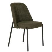 Ferndale Fabric Dining Chair With Black Legs In Green