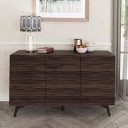 Basalt Large Wooden Sideboard With 3 Doors In Dark Walnut