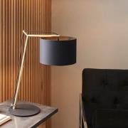 Alexandria Black Fabric Shade Table Lamp In Antique Brass