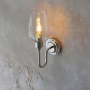 Bastrop Clear Glass Wall Light In Bright Nickel