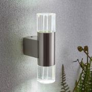 Goldsboro LED Twin Glass Wall Light In Chrome And Silver