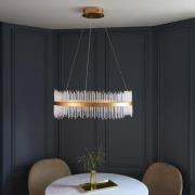 Grimsby Clear Glass Small Pendant Ceiling Light In Brushed Gold