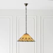 Justin 3 Light Tiffany Glass Pendant Ceiling Light In Multicolour