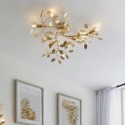 Laveen 6 Light Metal Floral Flush Ceiling Light In Gold