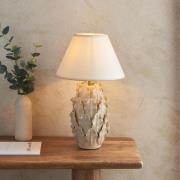 Lenoir White 30cm Shade Large Ceramic Table Lamp In Ivory