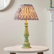 Laredo Pearl Grey 30cm Shade Resin Table Lamp In Cotswold Green