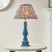 Laredo Pearl Grey 30cm Shade Resin Table Lamp In Marlin Blue