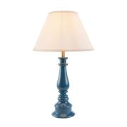 Lenoir White 30cm Shade Resin Table Lamp In Marlin Blue