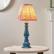 Riyadh  Pink 25cm Shade Resin Table Lamp In Marlin Blue