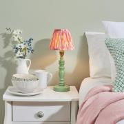 Laredo  Pink 16cm Shade Wood Table Lamp In Cotswold Green