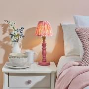 Laredo  Pink 16cm Shade Wood Table Lamp In Pink Clay