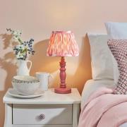 Laredo  Pink 20cm Shade Wood Table Lamp In Pink Clay